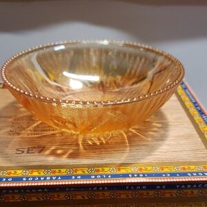 Elegant Amber Glass Bowl